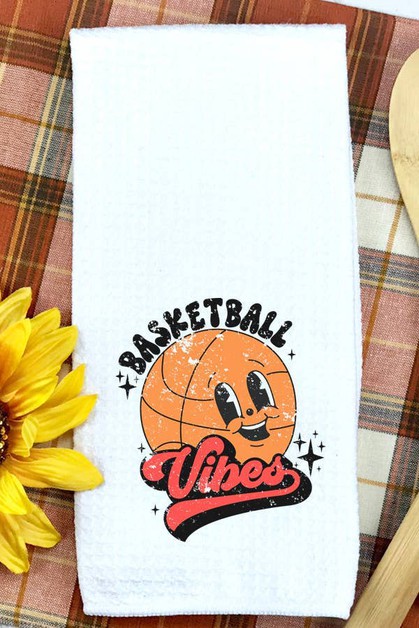 CALI BOUTIQUE, Basketball Vibes Gameday Waffle Weave Towel, 696222t