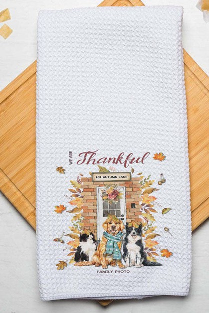 CALI BOUTIQUE, Fall Decor Thankful Autumn Acres Hand Towel, 190224t