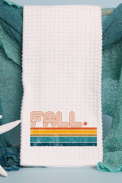 CALI BOUTIQUE, Fall Stripes Stack Autumn Graphic Waffle Weave Towel, 52321t