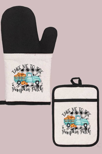 CALI BOUTIQUE, Fall Kitchen Take Me To The Pumpkin Patch Oven Mitt Glove, 65021om