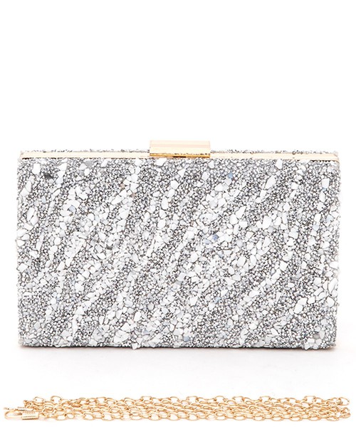 Princess Purse, Mix Gem Stone Druzy Box Clutch, F1688