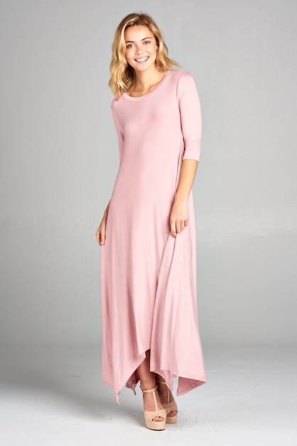 E LUNA, HANKY BOTTOM MAXI DRESS, TUMD1207R-4S