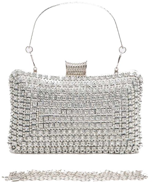 Princess Purse, Oversize Rhinestone Iconic Bridal Party Box Clutch, 20101D