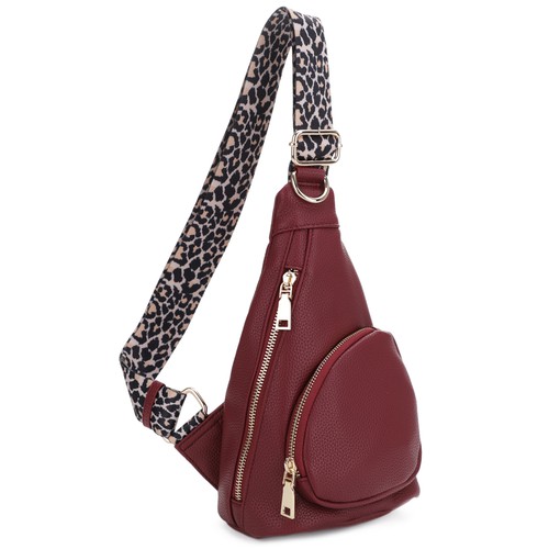 Fashion Bridge, Leopard Strap Sling Backpack, ML20175