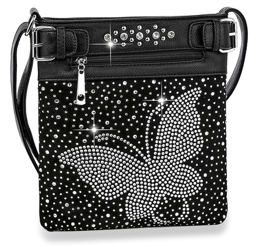 Handbag Factory, Classic Rhinestone Butterfly Crossbody, BHD-2361