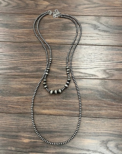 J CHRONICLES, 46-in Extra-Long Handmade 2-strand Navajo Bead Necklace, 738916