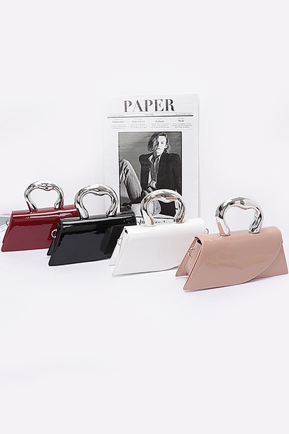 3AM, Faux Leather Metal Handle Flap Bag, HPC6226