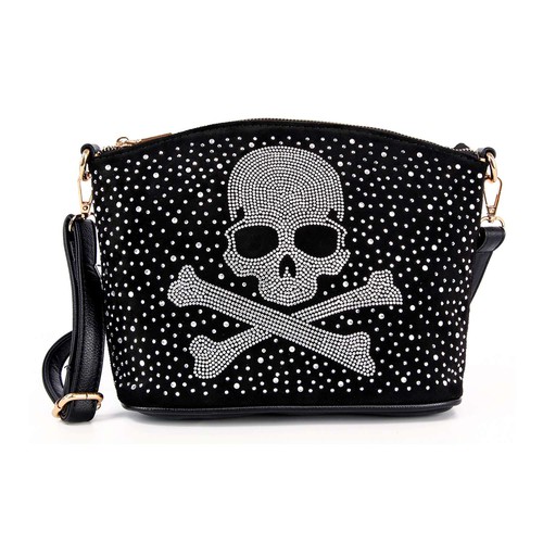 Handbag Factory, Super Sparkly Skull Crossbody Sling, BHD-2062