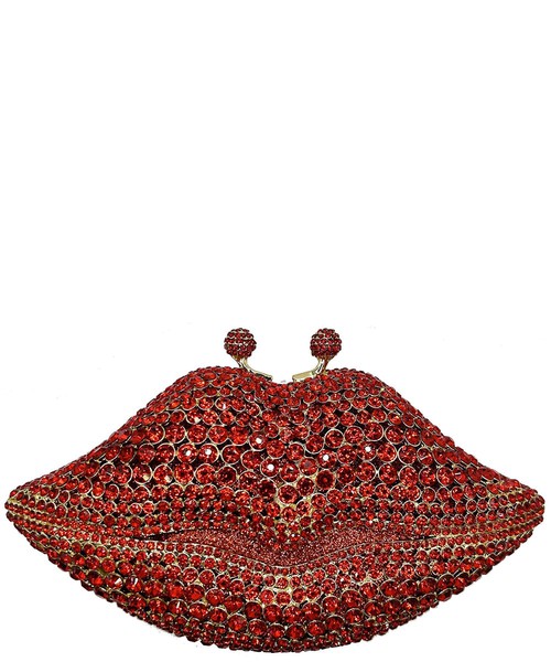 Princess Purse, Rhinestone Lips Evening Clutch Handbag, PP-LIPS