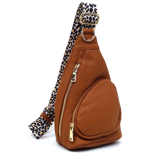 Fashion Bridge, Leopard Strap Sling Backpack, ML20175