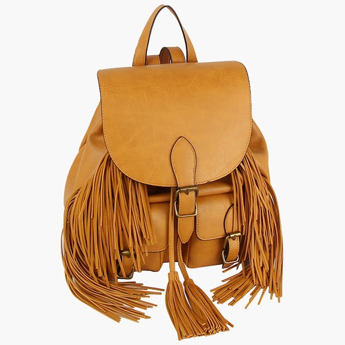 VIVA MARIA, Buckle Flap Fringe Backpack, VMLDM001-LE-0924