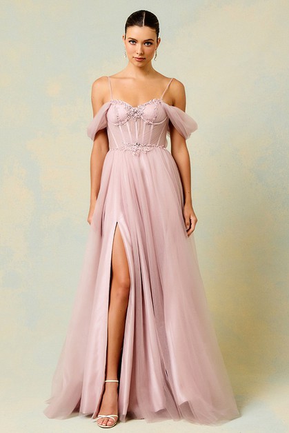 AG STUDIO, Off Shoulder Long Evening Dress, SP52033