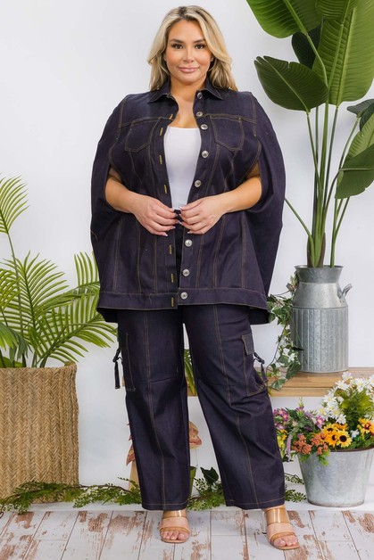 Dorcas Clothing, PLUS DENIM JACKET AND PANT SET, DS4159DK2