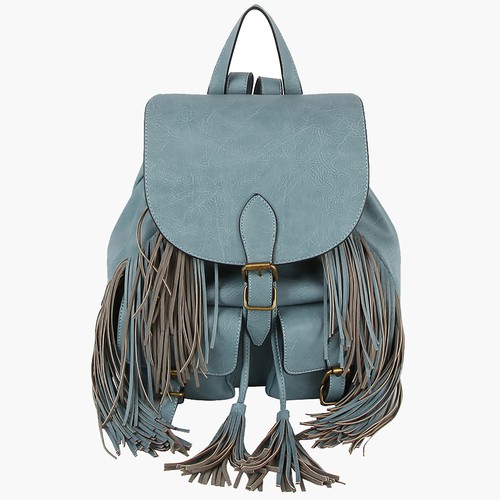 Plaza Mall, Buckle Flap Fringe Backpack, PMLDM001-3P-0924