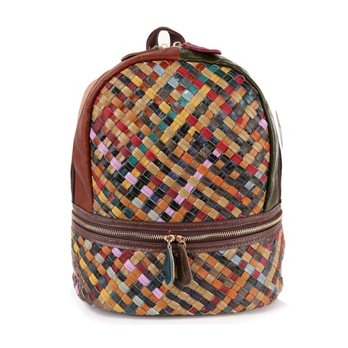 Handbag Factory, Genuine Leather Woven Backpack, BHDX-0023