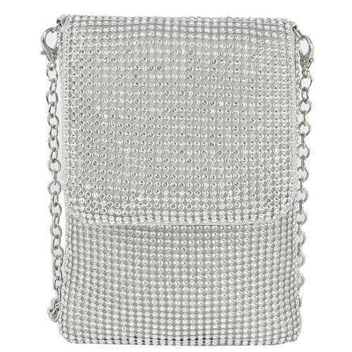 Fashion Bridge, Rhinestone Metal Mesh Cell Phone Purse Crossbody Bag, LGL001