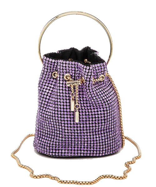 Princess Purse, Rhinestone Iconic Bucket Swing Clutch Bag, 8011