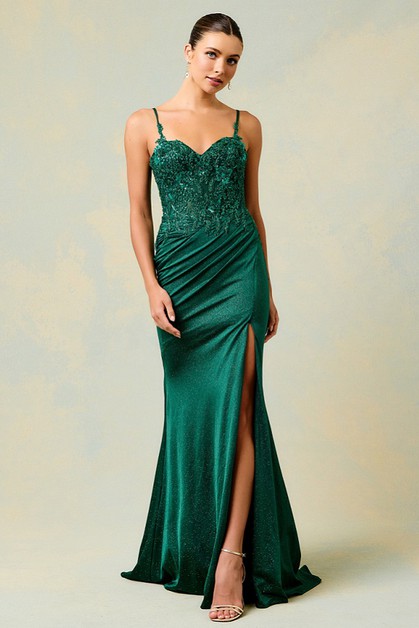 AG STUDIO, Sleeveless Long Evening Dress, LS975-GREEN