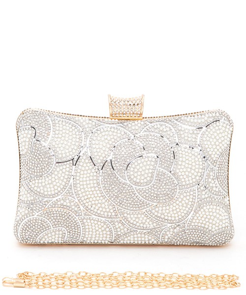 Princess Purse, Rhinestone Iconic Evening Clutch Bag, FLOWERPEARL