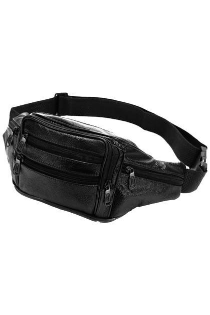 CAP ZONE, Vintage Leather 7 Multi-Compartment Fanny Pack, Bag-1481