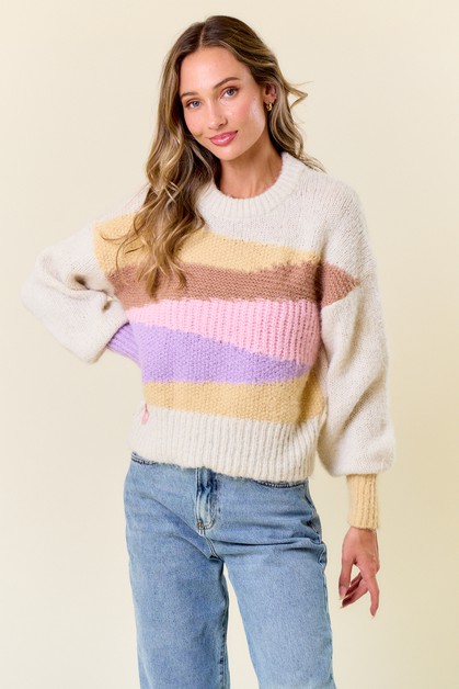 Lovely Melody square print outlet sweater