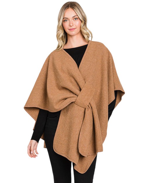 Camel Solid Interlock Wrap Cover Up