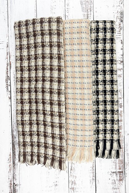 JHP Collection, BEIGE TONE CLASSIC CHECKERED PATTERN RECTANGLE WINTER S, MSSF123897