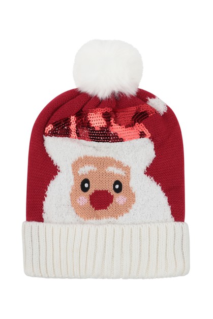 MYS Wholesale, Christmas Holiday Design Pompom Beanie, HDT3973-1